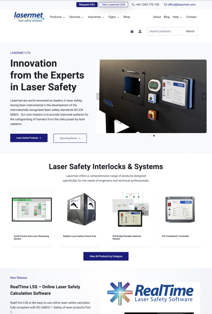 Lasermet New Homepage by Rebrand Pro