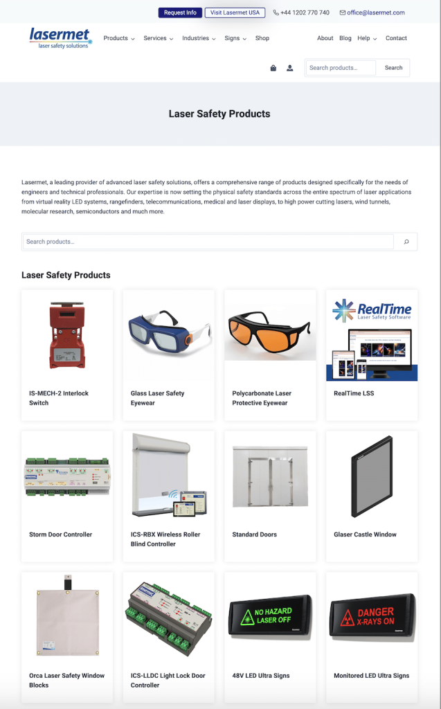 Lasermet New Product Page by Rebrand Pro