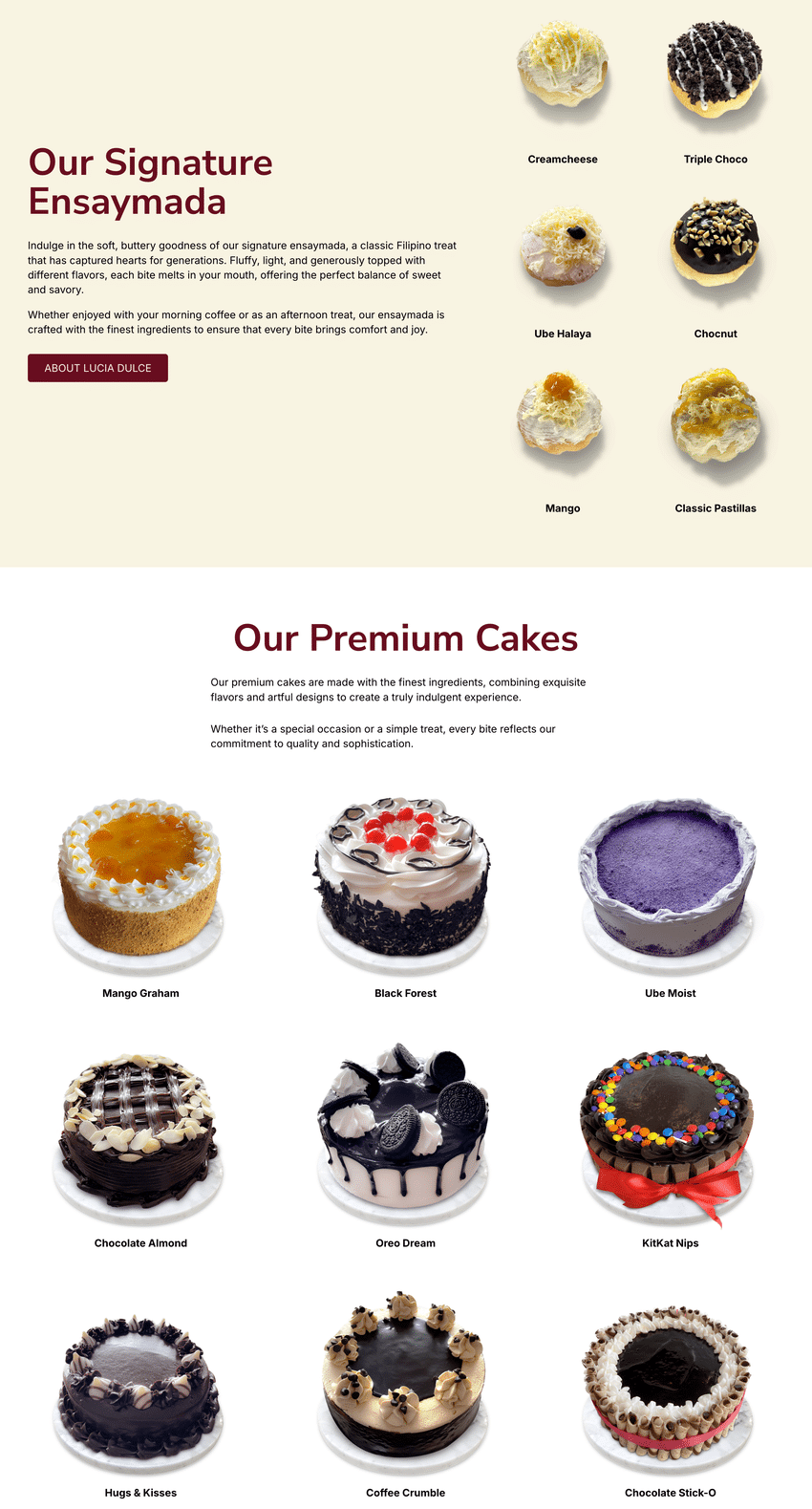 Lucia Dulce Homepage Bottom