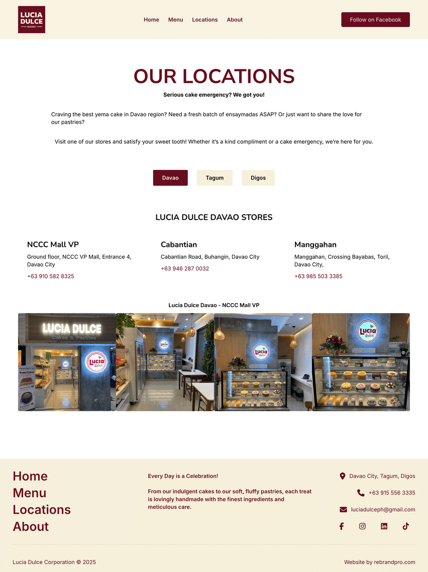 Lucia Dulce Locations Page