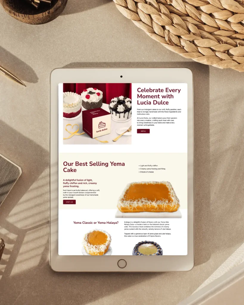 Lucia Dulce Website Mockup by Rebrand Pro